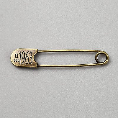 Zinc Alloy Safety Pins JEWB-WH0030-78F-1
