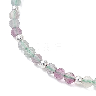 Natural Fluorite & Electroplate Non-magnetic Synthetic HematiteRound Bead Braided Beaded Bracelets for Women BJEW-JB13434-02-1