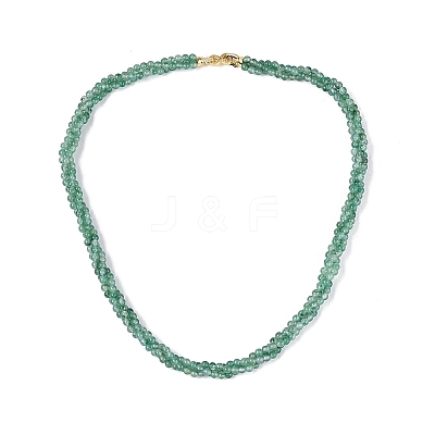 3MM Woven Natural African Jade Round Beaded Necklaces NJEW-Q150-02-1