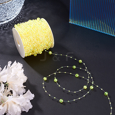 Acrylic Round Beaded Link Chains DIY-MB0007-001F-1