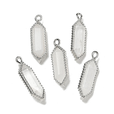 Natural Quartz Crystal Faceted Double Terminal Pointed Pendants G-G181-05P-04-1