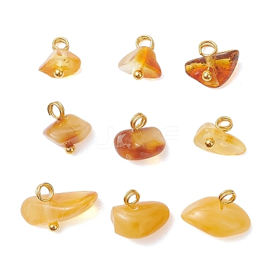 Natural Amber Chip Charms PALLOY-JF05061-1