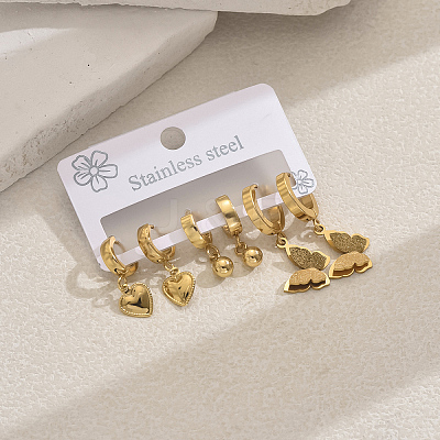 Stainless Steel Hoop Earring Sets YN6312-1
