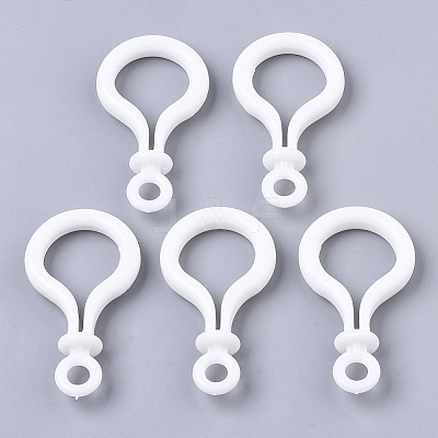 Opaque Solid Color Bulb Shaped Plastic Push Gate Snap Keychain Clasp Findings LS-KY-T021-01L-1