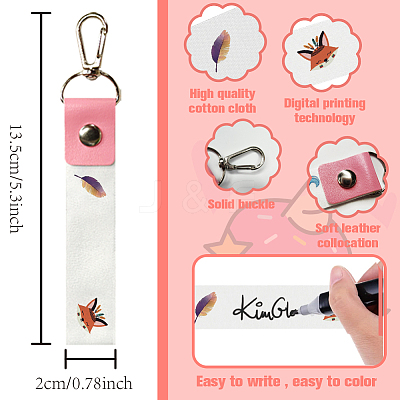 PU Leather & Cotton Name Marker Keychain AJEW-WH0514-041-1