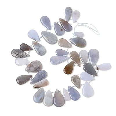 Natural Blue Chalcedony Beads Strands G-NH0075-B01-01-1