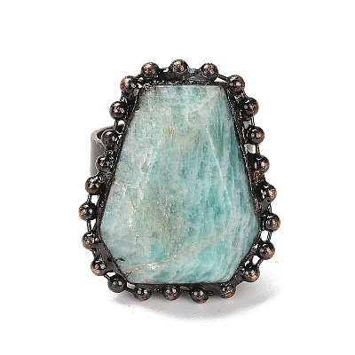 Natural Mixed Gemstone Open Cuff Ring RJEW-M166-03R-1