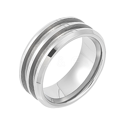 1Pc Tungsten Steel Grooved Finger Ring Settings RJEW-UN0002-93B-1