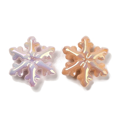 Christmas Theme UV Plating Opaque Rainbow Iridescent Acrylic Beads SACR-R001-08A-1