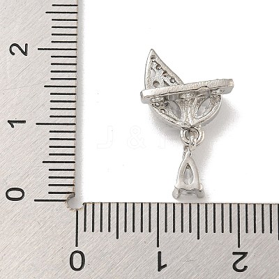 Butterfly Shape Brass Clear Cubic Spacer Bars KK-L075-010P-1