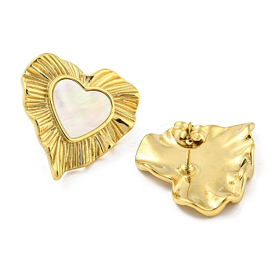 304 Stainless Steel Heart Stud Earrings EJEW-M233-20G-1