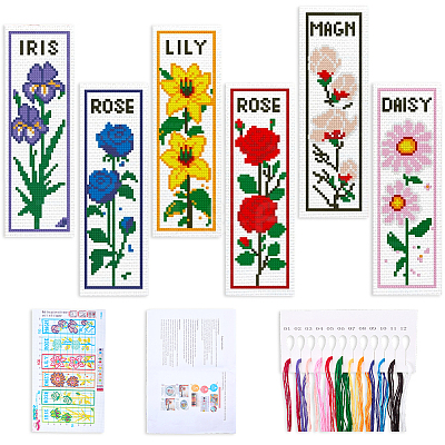 1 Bag Bookmarks Painting Needle Felting Kit for Beginners DIY-CP0013-36C-1