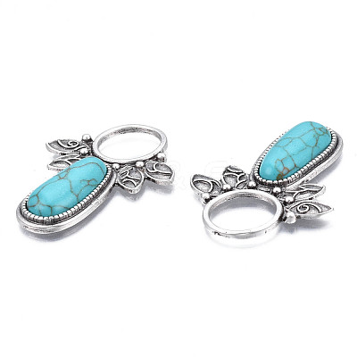 Synthetic Turquoise Cabochon Settings for Enamel PALLOY-N157-029-1