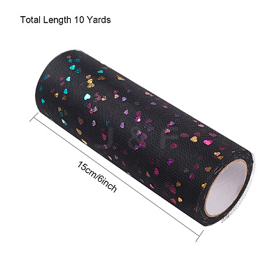 Heart Glitter Sequin Deco Mesh Ribbons OCOR-BC0007-27-1