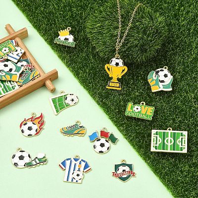24Pcs 12 Style Alloy Enamel Pendants ENAM-YW0008-42-1