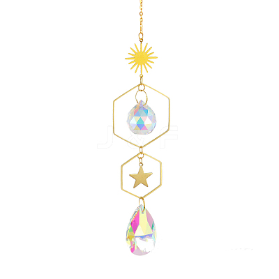 Quartz Crystal Big Pendant Decorations HJEW-PW0001-008D-1