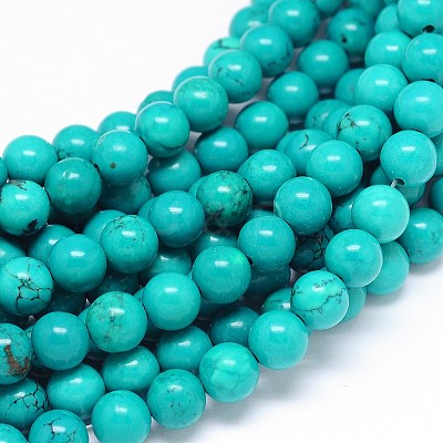 Natural Magnesite Round Bead Strands TURQ-E022-38B-8mm-1