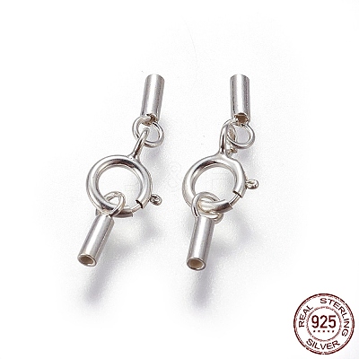 925 Sterling Silver Spring Ring Clasps X-STER-G019-A-08S-1