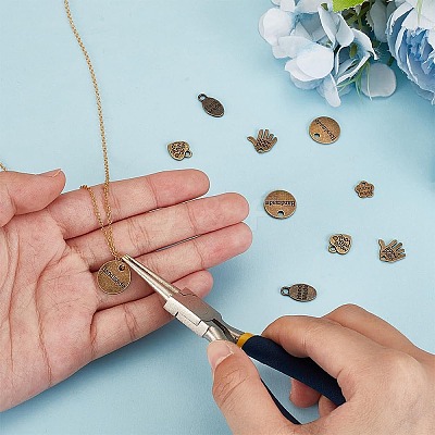 180Pcs 6 Styles Tibetan Style Alloy Pendants TIBEP-AR0001-13-1