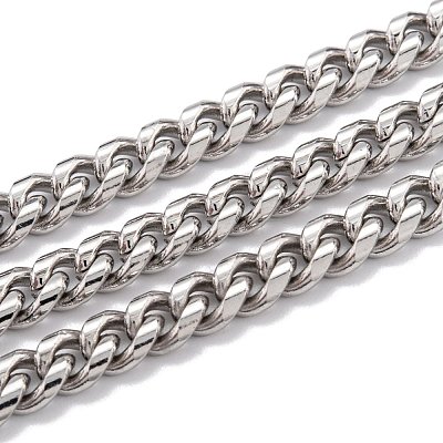 Tarnish Resistant 304 Stainless Steel Cuban Link Chain STAS-B019-02A-P-1