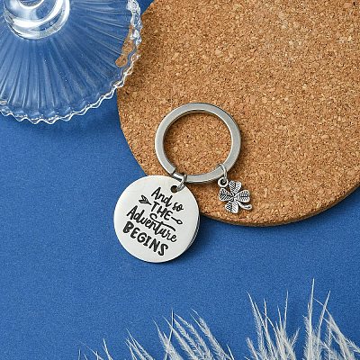 201 Stainless Steel & Alloy Enamel Keychain KEYC-YW00103-03-1