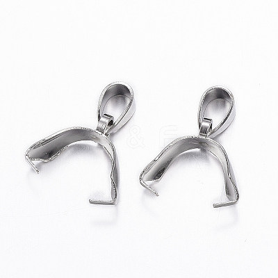 Tarnish Resistant 304 Stainless Steel Pendant Pinch Bails STAS-G179-09P-1
