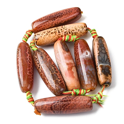 Natural Fire Crackle Agate Beads Strands G-P605-E01-01-1