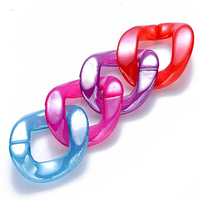 Imitation Jelly Acrylic Linking Rings OACR-S036-002B-E-1