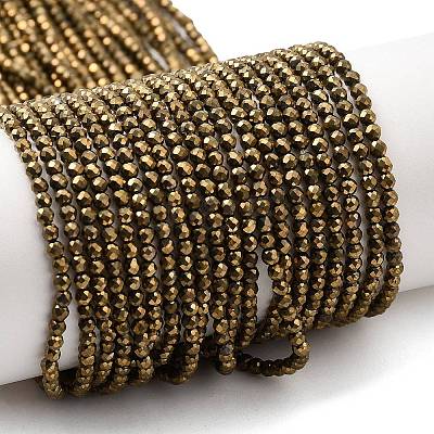 Electroplate Glass Beads Strands GLAA-H021-01A-FP07-1