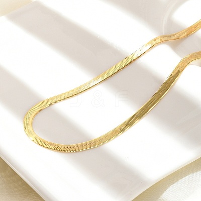 Brass Flat Snake Chain Necklaces NJEW-A042-02G-01-1