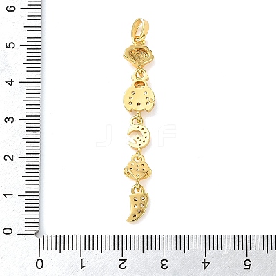 Brass Micro Pave Clear Cubic Zirconia Pendants LS-KK-D101-01A-G-1