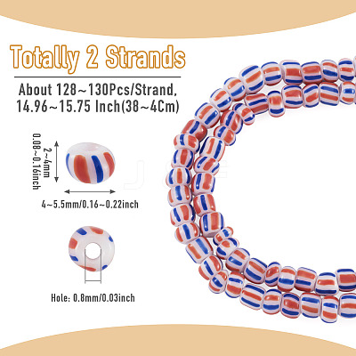 2Strands Handmade Lampwork Beads Strands BLOW-TADJ0001-01G-1