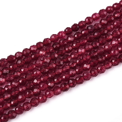 Dyed Natural Ruby Beads Strands G-T143-06-1