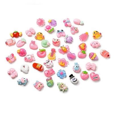 Opaque Resin Adhesive Back Cartoon Stickers RESI-K019-52-1
