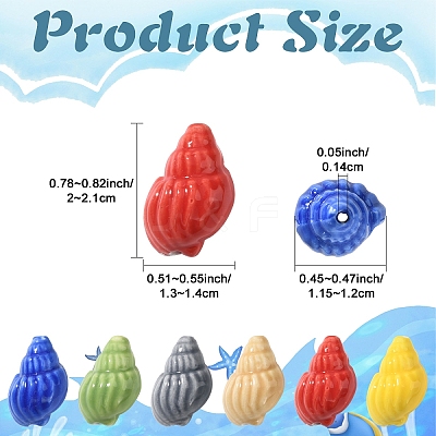 10Pcs Handmade Printed Porcelain Beads PORC-YW0001-26A-1