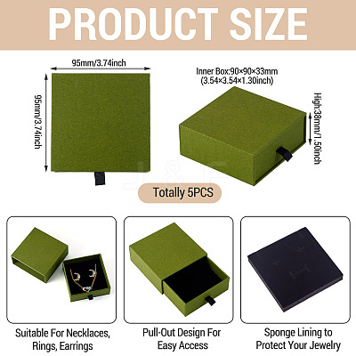 5Pcs Paper Jewelry Packing Drawer Boxes CON-TA0001-34C-1
