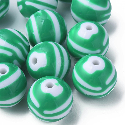 Opaque Striped Acrylic Beads MACR-S373-27C-07-1