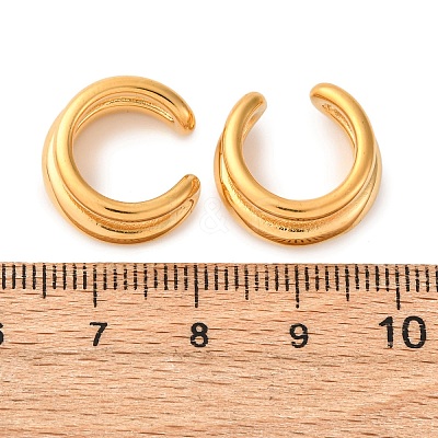 Two-layer  C-Shaped 304 Stainless Steel Two Tone Cuff Earrings EJEW-A131-04E-G-1