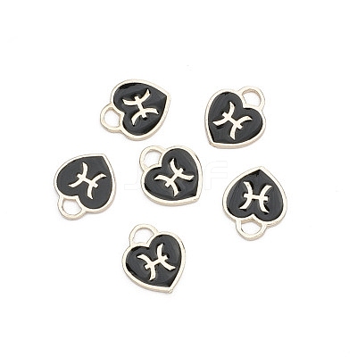Alloy Enamel Charms with 12 Constellations ENAM-CJC0004-01E-1