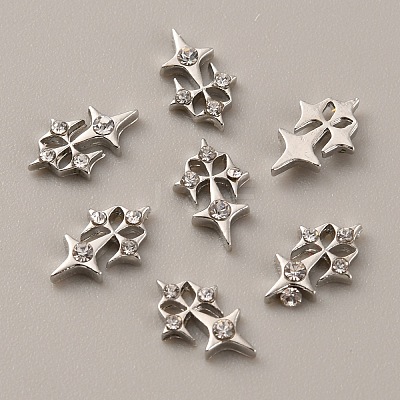 Star Zinc Alloy Rhinestone Cabochons FIND-WH0150-81P-1