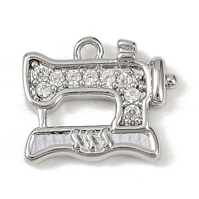 Brass Micro Pave Clear Cubic Zirconia Pendants KK-L238-20P-1