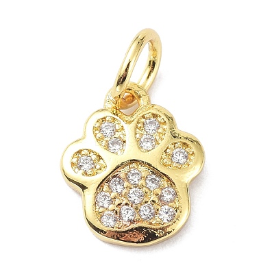 Brass Micro Pave Cubic Zirconia Charms ZIRC-C022-22G-1