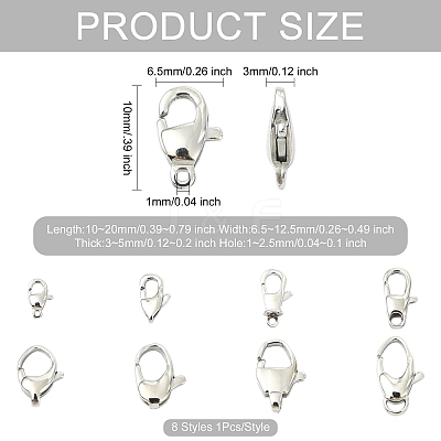 304 Stainless Steel Lobster Claw Clasps FIND-CJ0005-27-1