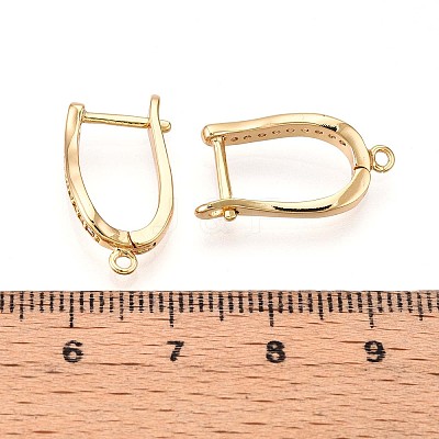 Brass Micro Pave Cubic Zirconia Hoop Earring Finding KK-N261-37G-1