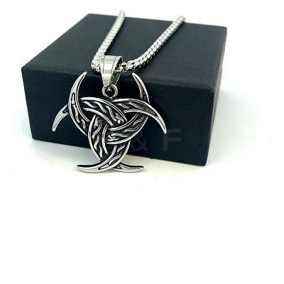 European 304 Stainless Steel Viking Trinity Knot Pendant Necklaces ND3231-1