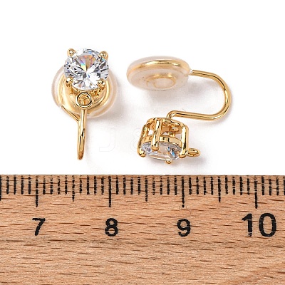 Brass Micro Pave Cubic Zirconia Ear Cuff Findings KK-F898-15C-G-1
