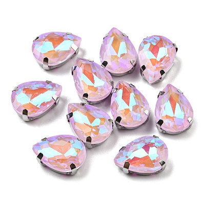 Mocha Fluorescent(MI) Teardrop Sew on Rhinestone GGLA-R043-02B-P06-1