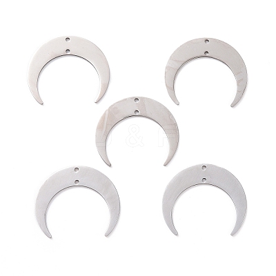 Non-Tarnish 201 Stainless Steel 2-Loop Link Pendants STAS-N090-LA038-1