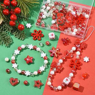 DIY ABS Imitation Pearl Beads & Acrylic Beads Findings Kits DIY-FS0010-28-1