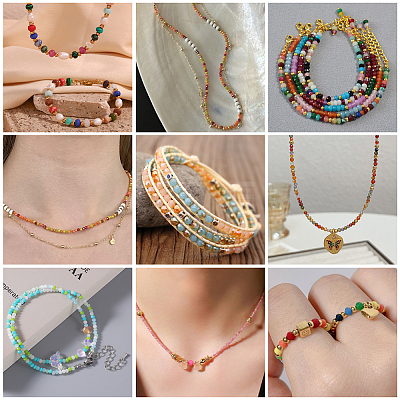10 Strands Glass Beads Strands EGLA-BBC0001-01D-1